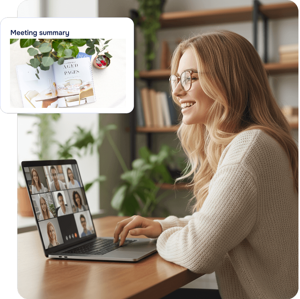 Woman in video meeting